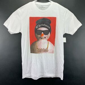 Kid Dangerous Mens Stay Frosty Christmas Graphic T-Shirt White M